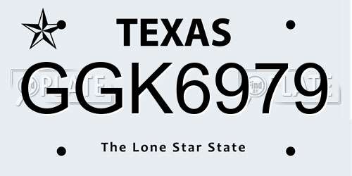 GGK6979 Texas License Plate