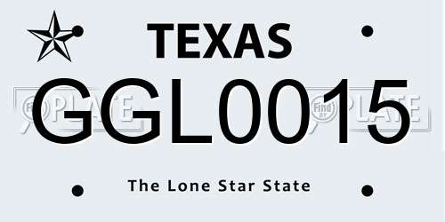 GGL0015 Texas License Plate