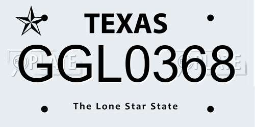 GGL0368 Texas License Plate