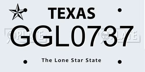 GGL0737 Texas License Plate