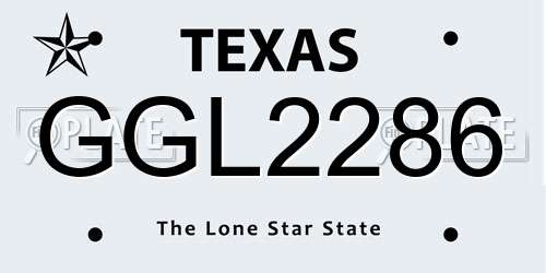 GGL2286 Texas License Plate