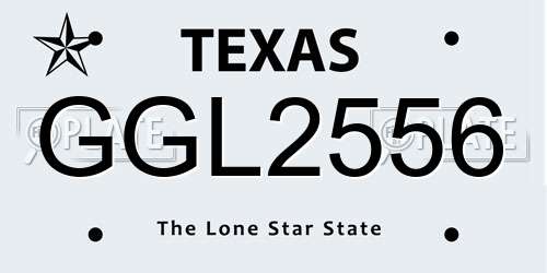 GGL2556 Texas License Plate