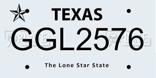 GGL2576 Texas License Plate