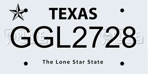 GGL2728 Texas License Plate