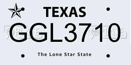 GGL3710 Texas License Plate