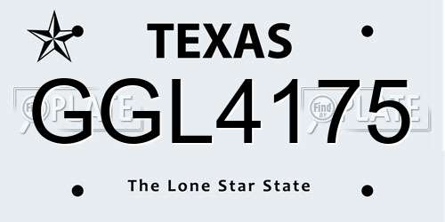 GGL4175 Texas License Plate