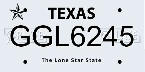 GGL6245 Texas License Plate