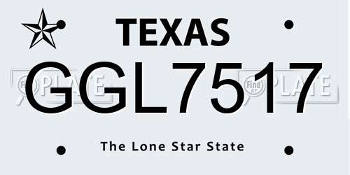 GGL7517 Texas License Plate