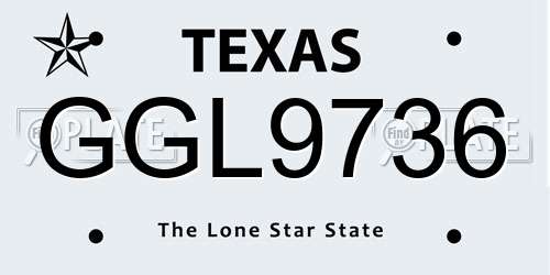 GGL9736 Texas License Plate