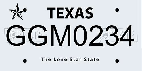 GGM0234 Texas License Plate