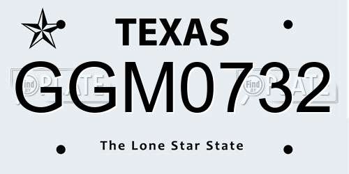 GGM0732 Texas License Plate