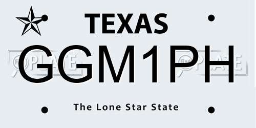 GGM1PH Texas License Plate