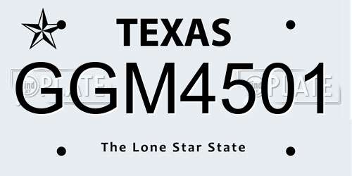 GGM4501 Texas License Plate