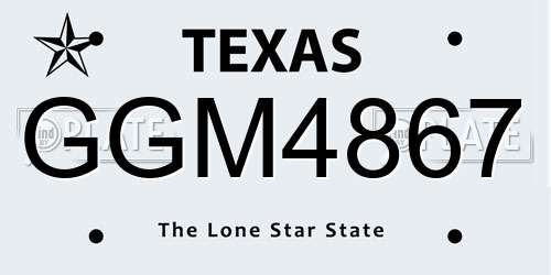 GGM4867 Texas License Plate