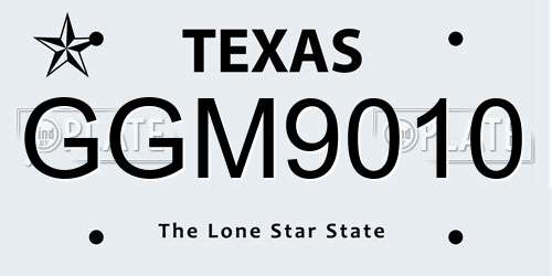 GGM9010 Texas License Plate