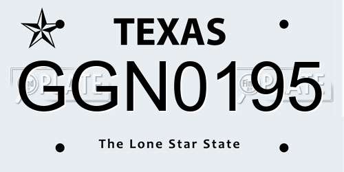 GGN0195 Texas License Plate