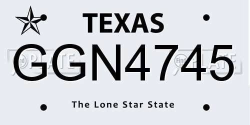 GGN4745 Texas License Plate