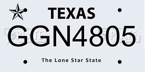 GGN4805 Texas License Plate