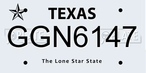 GGN6147 Texas License Plate