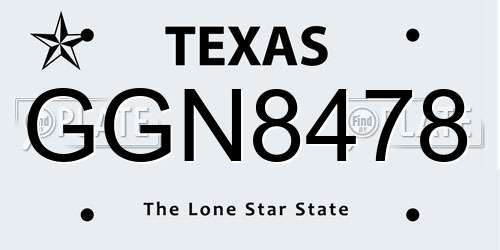 GGN8478 Texas License Plate