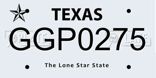 GGP0275 Texas License Plate