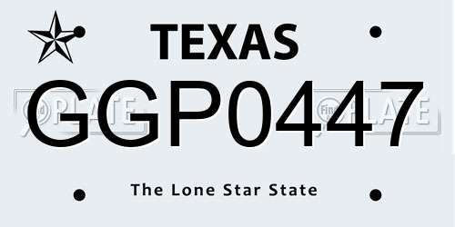 GGP0447 Texas License Plate