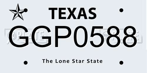GGP0588 Texas License Plate