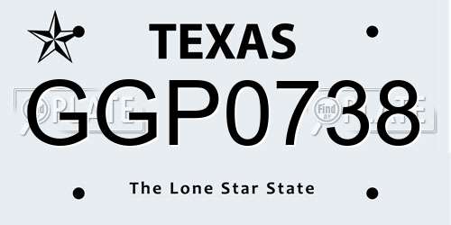 GGP0738 Texas License Plate