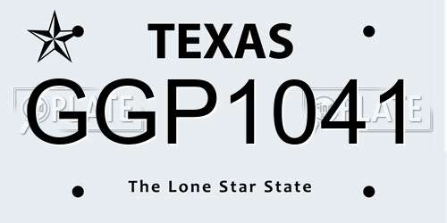 GGP1041 Texas License Plate