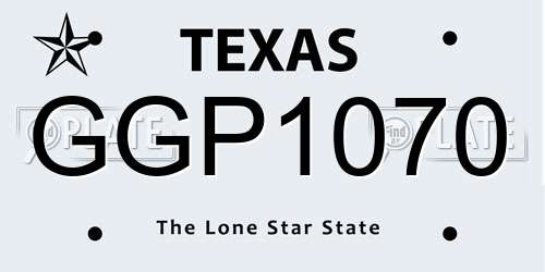 GGP1070 Texas License Plate