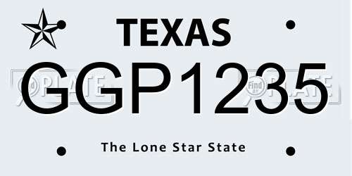 GGP1235 Texas License Plate