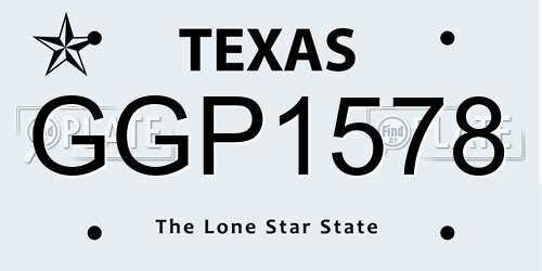 GGP1578 Texas License Plate