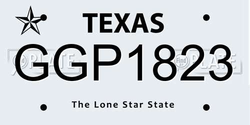 GGP1823 Texas License Plate