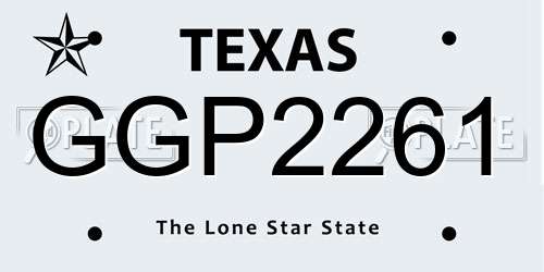 GGP2261 Texas License Plate