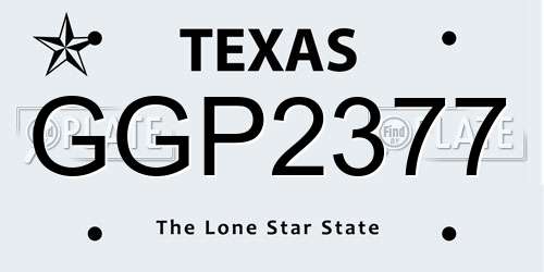 GGP2377 Texas License Plate
