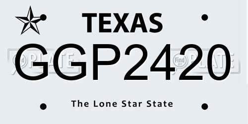 GGP2420 Texas License Plate