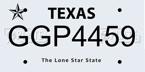 GGP4459 Texas License Plate