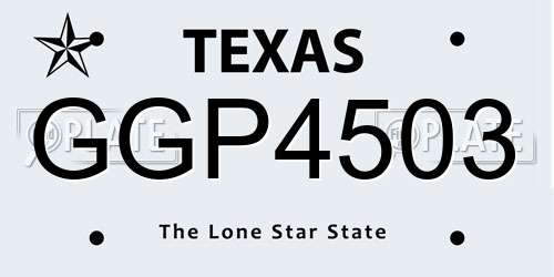 GGP4503 Texas License Plate