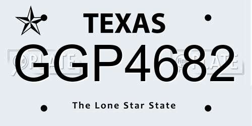 GGP4682 Texas License Plate