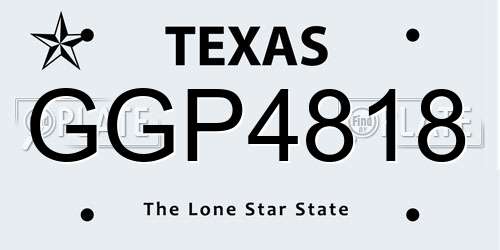 GGP4818 Texas License Plate