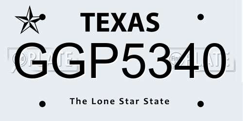 GGP5340 Texas License Plate