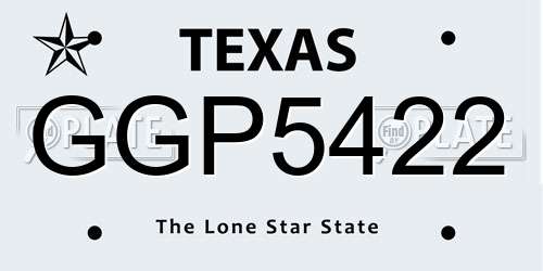 GGP5422 Texas License Plate