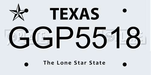GGP5518 Texas License Plate