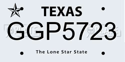 GGP5723 Texas License Plate
