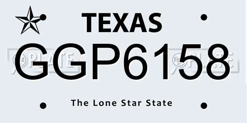 GGP6158 Texas License Plate