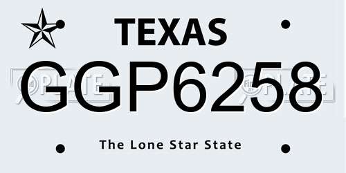 GGP6258 Texas License Plate