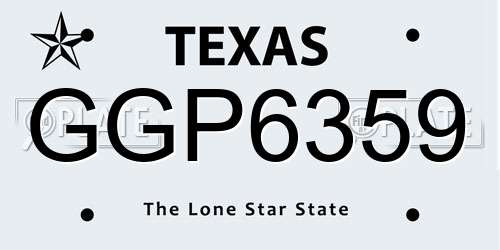 GGP6359 Texas License Plate