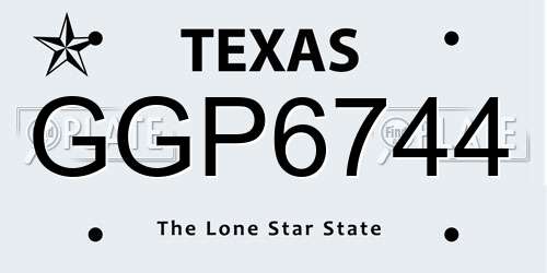 GGP6744 Texas License Plate