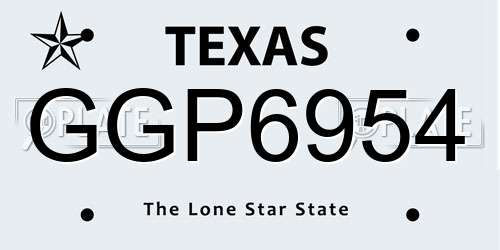 GGP6954 Texas License Plate
