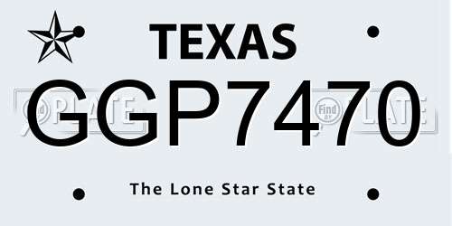 GGP7470 Texas License Plate